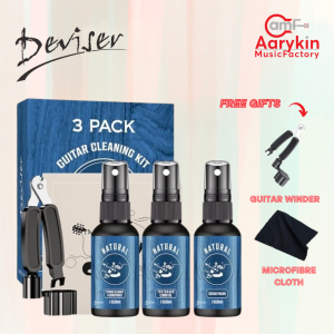 Deviser 3-in-1 Guitar Cleaning Kit (Guitar Polish, Fretboard Lemon Oil, String Cleaner)